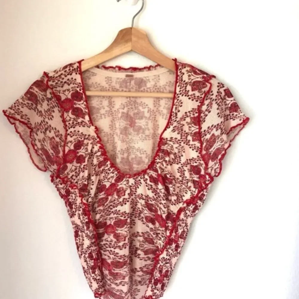 NWT Oh My Baby Tee by Free People in Sand Combo Size: M - Picture 10 of 11